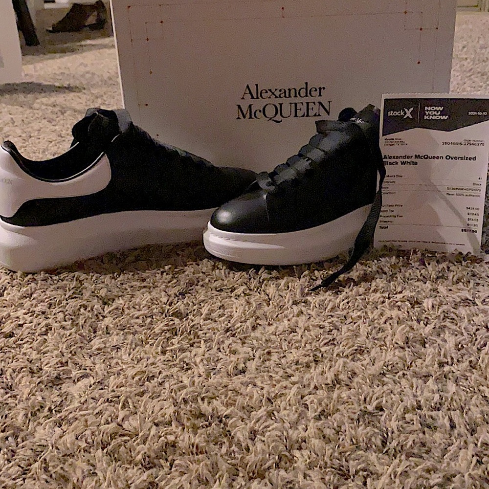 Brand New Alexander McQueen oversized black and white nene shoes
